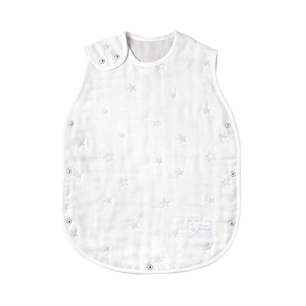 10mois(ディモワ) ふくふくガーゼ(6重ガーゼ) ベビースリーパー コットン100% ホワイト 着丈58cm 新生..