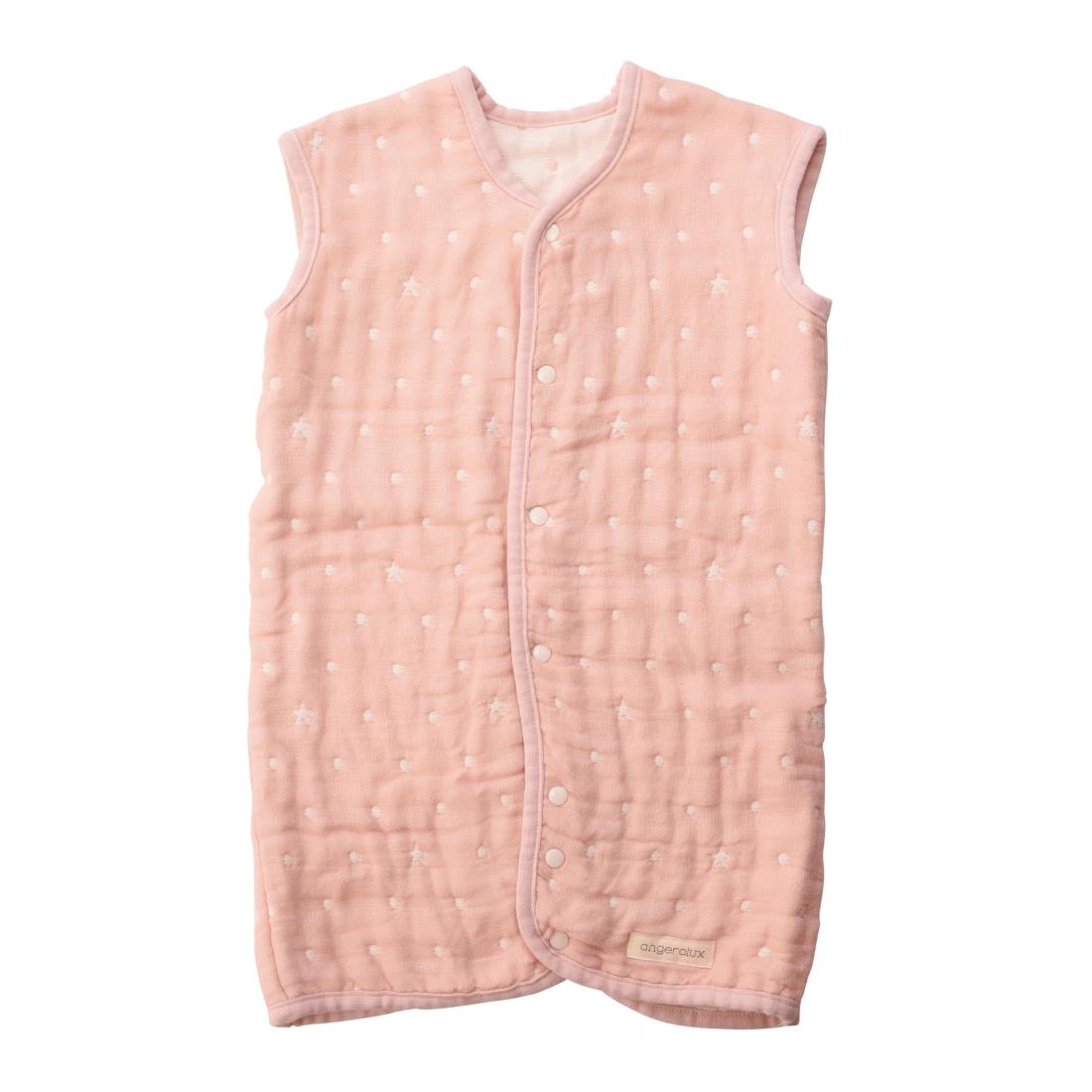 ［アンジェロラックス］ スリーパー ガーゼ 赤ちゃん 新生児 (日本製 6重ガーゼ) ガーゼスリーパー ペールピンク 50-70cm