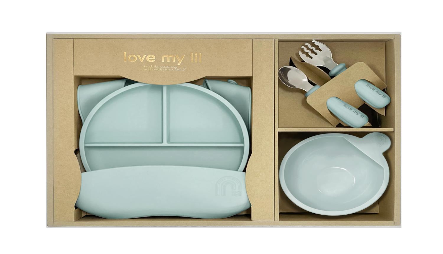 ラブマイリル ギフトセットA 出産祝い お食事セット [ソフトスタイ/吸盤付きディッシュ/ボウル/スプー..