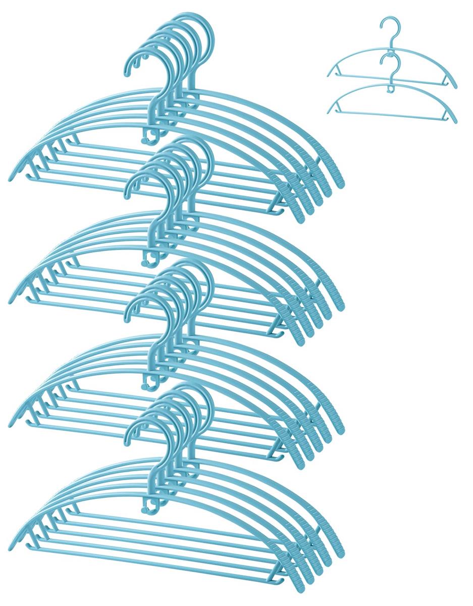 AYO ハンガー ズボンハンガー スーツハンガー 洗濯干しハンガー 跡がつかないハンガー プラスチック 20本組 ブルー 乾湿両用 はんがー 連結フック付き 多機能収納 おしゃれハンガー 省スペース 型崩れ防止 hanger, SLDGGX-BLUE20-AYO