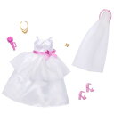 バービー(Barbie) ファッションパック はなよめウエディングドレス&ベール きせかえ人形・ハウス ドール用服&アクセサリーセット ままごと・ごっこ遊び 3歳から ホワイト HWV76