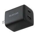 エレコム 充電器 40W 2ポート Type-C USB-A USB PD対応 PPS対応 GaN II採用 折りたたみ式プラグ ブラック EC-AC10740BK