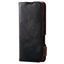 エレコム AQUOS wish2 (SH-51C) / wish (SHG06 A104SH SH-M20) ケース カバー 手帳型 レザー 耐衝撃 マグネットフラップ ステッチ ブラック PM-S223PLFYBK