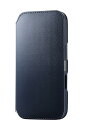 エレコム iPhone 16 Pro ケース カバー 手帳型 ソフトレザー 磁石付き カードポケット×2 スタンド機能 ワイヤレス充電対応 ストラップホール付き 4つ角エアークッション NEUTZ ネイビー PM-A24CPLFY2NV