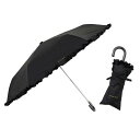 小川(Ogawa) 日傘 折りたたみ傘 OLIVE des OLIVE レディース フリル ブラック 晴雨兼用 完全遮光 UV99.9%カット 遮熱 70989