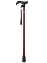 ストリックスデザイン 杖 踏ん張りつえ先ステッキ 太め ブラウン 約75~95cm(使用時全長) 杖先19mm 9段階調節 SGマーク SB-030