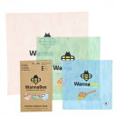 WannaBee 蜜蝋ラップ 3枚セット (S・M・L) Delight柄 子供にも安心 おしゃれ 可愛い 地球 環境にやさしい エコ サステナブル 食用ラップ...