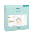 aden + anais エイデンアンドアネイ おくるみ 2022年干支 寅 3枚セット 120×120cm モスリンコットン スワドル 新生児 出産祝い AS...
