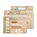 TERRA(テラ) おむつ 48枚(24枚×2パック) 超吸収 肌に優しい オムツ 夜用 お出かけ 敏感肌 さらさら 通気性 新生児期 テープ (新生児〜5kg...