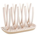 正規品 MOTHER-K(マザーケイ) 哺乳瓶スタンド 乾燥ラック ボトルスタンド 約20×22×33cm 哺乳瓶 マグ おしゃぶり 8本同時乾燥 クリーム ブラウン 113726