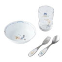 NARUMI(ナルミ) 子供用 食器セット ブレーメン 4点セット デイリーセット グラス おやつ皿 スプーン フォーク 出産祝い お食い初め 離乳食 ギフト ...