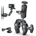 Ulanzi スーパークランプ 360°回転 角度調整 カメラグリッパー・モニター 1/4ネジ カメラホルダー 自転車・バイク・オートバイクリップマウント3/8ネジ Gopro用マウ・