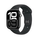 Apple Watch Series 10(GPSモデル)- 46mmジェットブラックアルミニウムケースとブラックスポーツバンド - S/M - 先進的なディスプレイ、睡眠時無呼吸の通知、高速な充電、Suica対応、スマートウォッチ、スポーツウォッチ