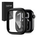 YOFITAR for Apple Watch 10 ケース 42mm アップルウォッチ 10 保護カバー 液晶フィルム 一体型 Apple Watch シリーズ 10 対応 PC素材 耐衝撃 全面保護 超薄型 装着簡単 高透過率 指紋防止 傷防止 アップルウォッチ 10 アクセサリー apple watch 10 case(ブラック,42mm)