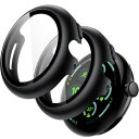 JETech Google Pixel Watch 3 (2024) 45mm用 ケース 液晶保護フィルム付き 9H強化ガラス製 ハードPCバンパー 全面保護カ...