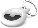 Belkin AirTag ケース キーホルダー 保護カバー 自転車 財布 子供 安全 紛失防止 盗難防止 キーリング ホワイト F8W973btWHT-A