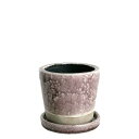 ダルトン(Dulton) 植木鉢 プランター 3.5号 ライトパープル 受け皿付き 穴あり 陶器鉢 カラー 園芸用品 高さ9.5cm 上部:φ10.5cm 底部:φ8cm CH15-G527LPL COLOR GLAZED POT LIGHT PURPLE