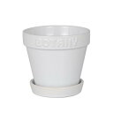 ダルトン(Dulton) ボタニー ポット 4 ホワイト エンボスロゴとアースカラーで彩る植木鉢 BOTANY 4号 高さ11.3cm 直径12cm G21-0395S/WT