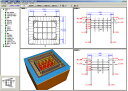 切梁式二重締切工の設計・3DCAD