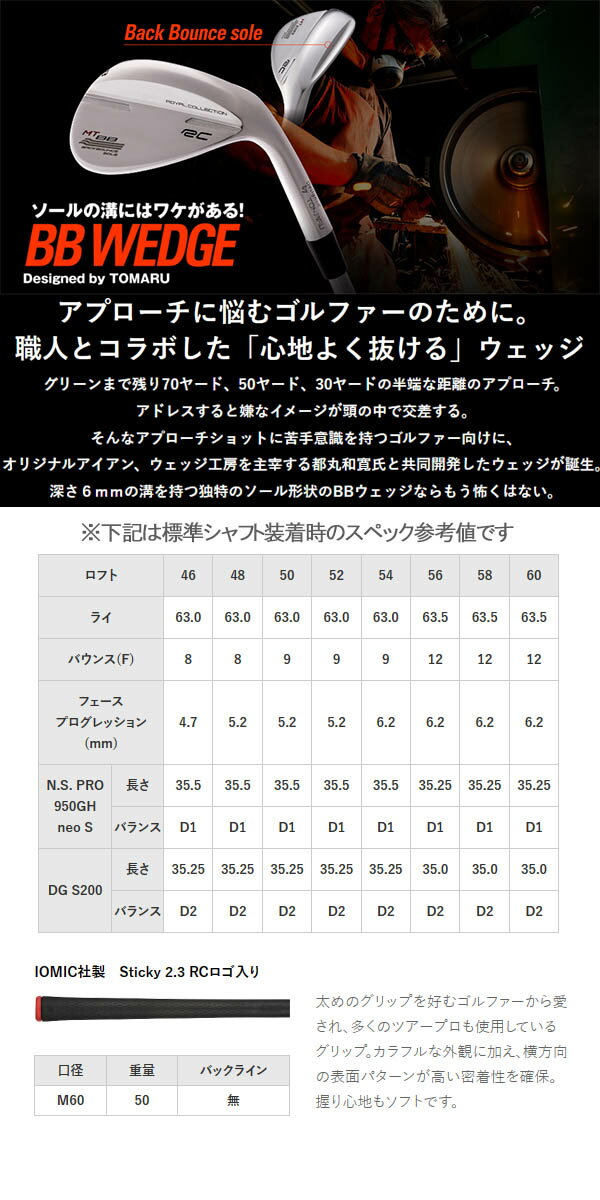 ロイヤルコレクション BBウェッジ ブラックIP仕上げ（黒）[NS PRO MODUS3 TOUR] モーダス ツアー 105/115/105DST/120/システム125 スチールシャフトロイコレ ROYAL COLLECTION