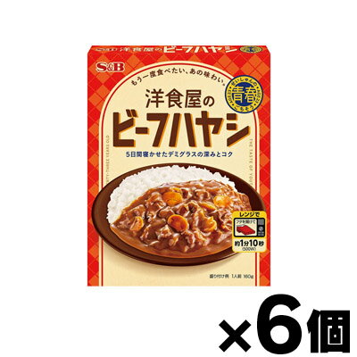 エスビー食品 青春のごちそう　洋食屋のビーフハヤシ 160g×6個　4901002176938*6