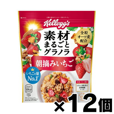 【送料無料!】 素材まるごとグラノラ 朝摘みいちご 430g×12個 4901113842616*12