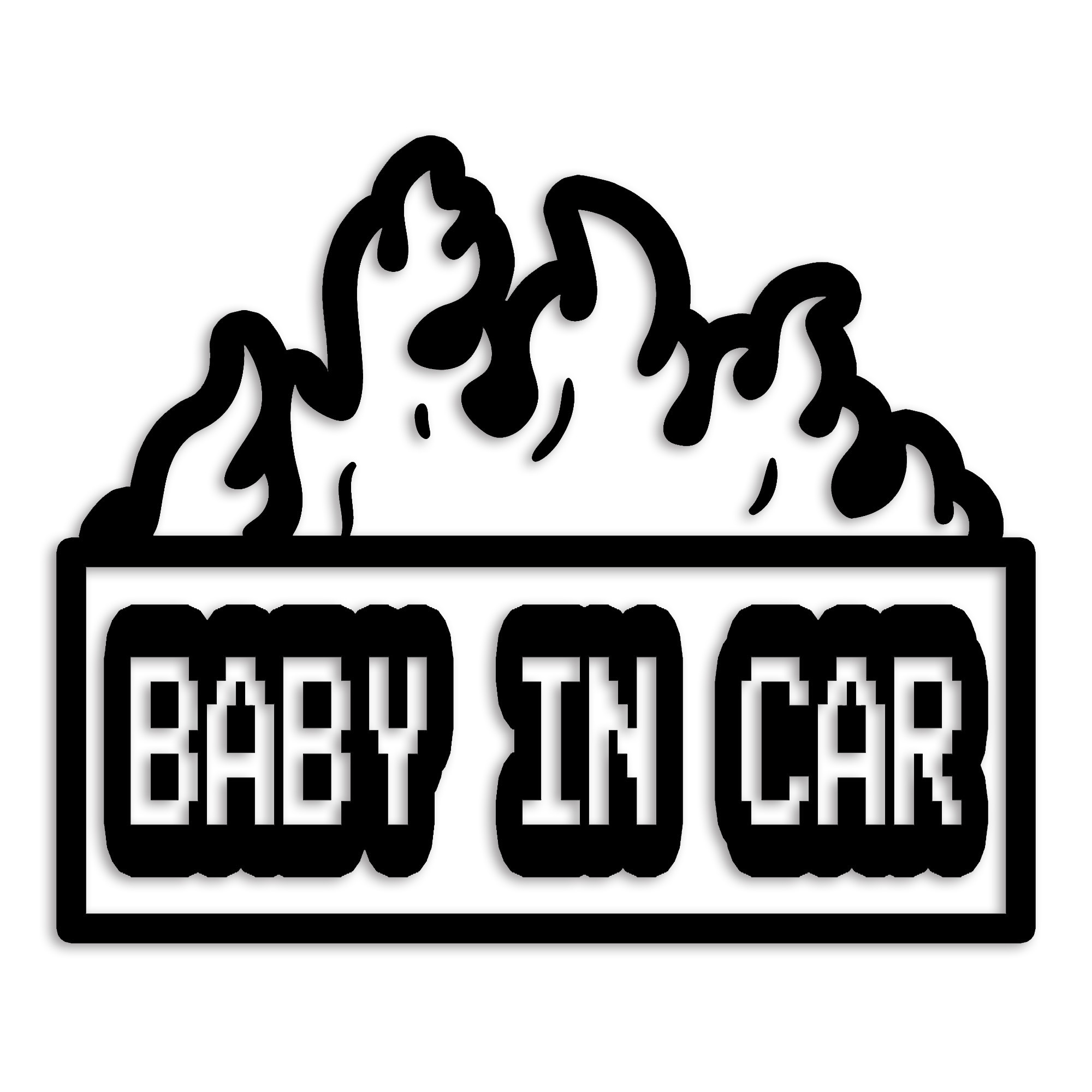 ベビーインカー カッティング ステッカー シール 炎 火 babyincar マーク シルエット シンプル 防水 車 デカール