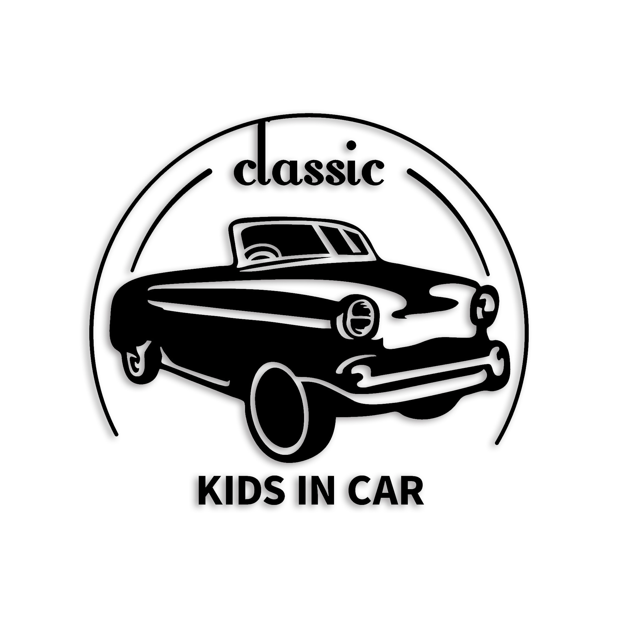 キッズインカ― カッティング ステッカー シール kidsincar classic ロゴ 防水 車 デカール