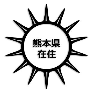 熊本県 カッティング ステッカー シール 県外ナンバー 在住 イタズラ防止 防水 車