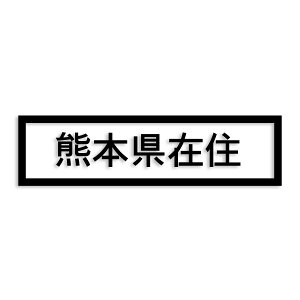 熊本県 カッティング ステッカー シール 県外ナンバー 在住 イタズラ防止 防水 車