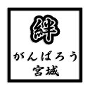 宮城県 カッティング ステッカー シール 絆 kizuna 一致団結 がんばろう 防水 車