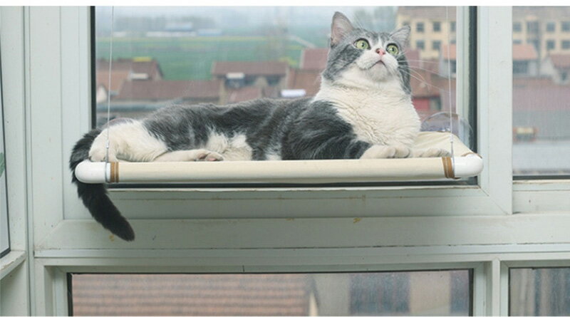 猫用ハンモック 吸盤式 窓ハンモック 猫ベッド 昼寝 ウィンドウ パーチ 吊りハンモック 猫ハウス 日光浴 キャットマ…