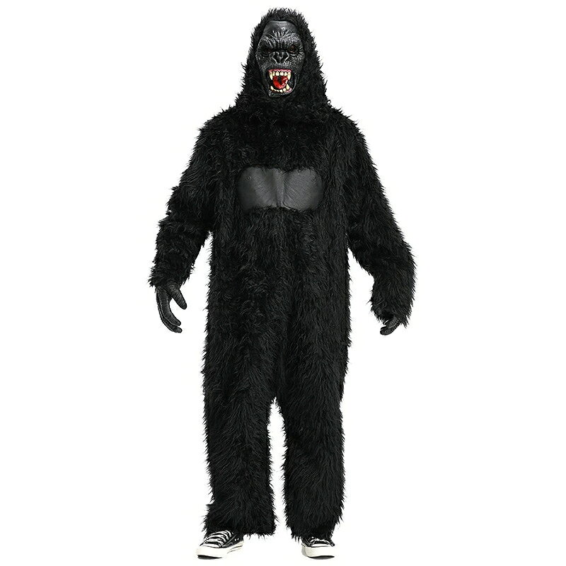 Rakuten - Gorilla ゴリラ 着ぐるみ コスプレ 大人用 動物 アニマル リアル 衣装 ハロウィン コスプレ ゴリラ 親子ペア 仮装 変装 アニマルマスク＋スーツセット ゴリラ 親子キッズ 大人用 コスチューム怪獣ステージ 演出服 イベント パーティ 学園祭 文化祭 家遊び 演劇 動物服