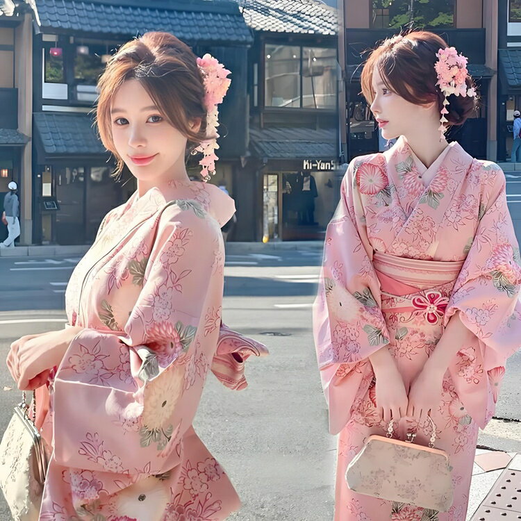 Rakuten - 花火大会 浴衣 レディース 浴衣 女性用 浴衣ドレス 花火大会 ピンク系 トレンド浴衣 カワイイ 薄手 浴衣 可愛い トレンド 花火大会 デート 盆踊り お祭り 女の子 ギフト　プレゼント 安い 安 特価 花柄 おそろい 撮影 旅行 彼女 デート 旅行 観光 写真撮影 和装体験