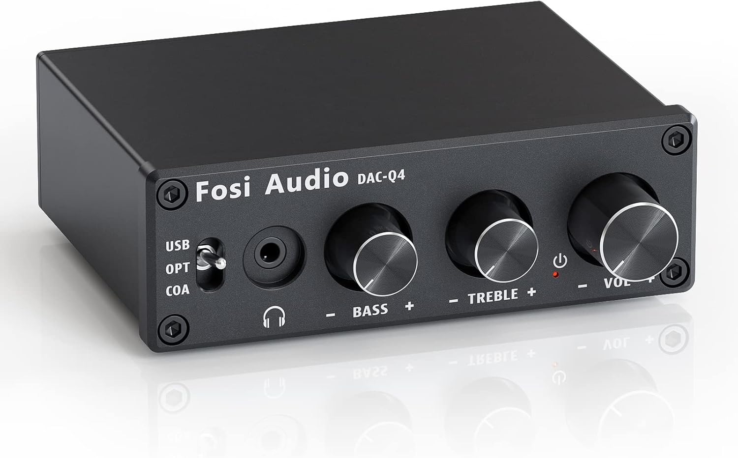 Fosi Audio Q4 DAC ヘッドフォンアンプ コンパクト 小型 ミニステレオ 24ビット 光デジタル ダック ヘッドホンアンプ 192KHz PC-USB/光/同軸/RCA入力 MAC/PC/TV/PS4/DVD対応 家庭用アクティブスピーカー対応（楽天・Fosi Audio）