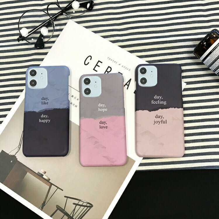 樂天商城 - 【12日限定！LINE登録で全品10%OFF☆】 iPhone12Pro ケースiPhone12 mini ケース iPhone12 ケース 韓国 おしゃれ 簡易カバー 着せ替えパーツ バイカラー ツートン day，love