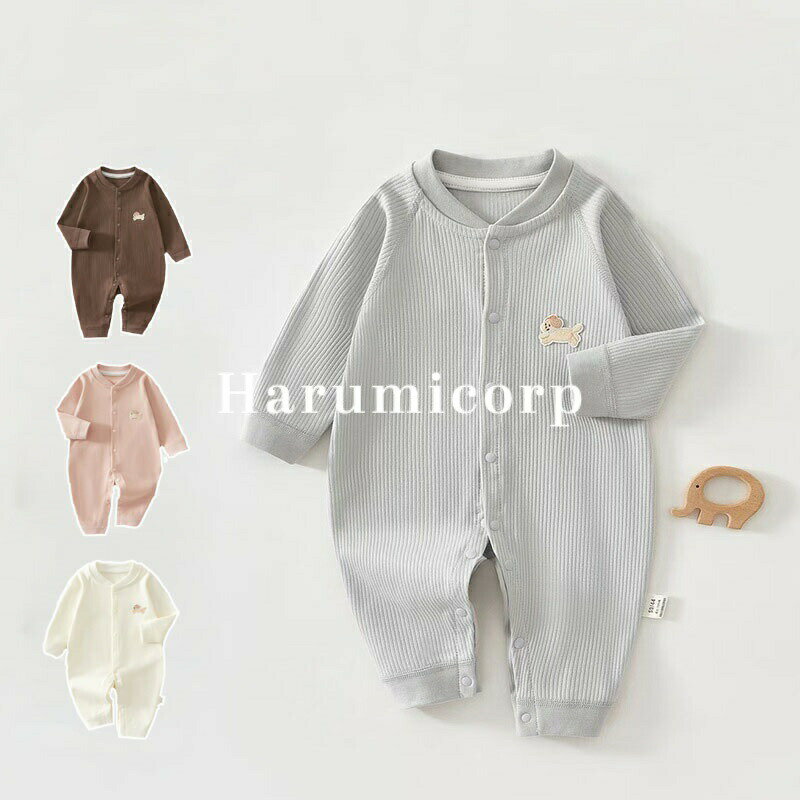 ロンパース 女の子 男の子 長袖 新生児 服 ベビー服 カバーオール 春 秋 冬 前開き ベビー服 ベビー 赤ちゃん ギフト 59cm 66cm 73cm 80cm 90cm 綿100 出産祝い プレゼント おしゃれ かわいい コットン 綿 子供服 お部屋着 harumicorp 子供 送料無料