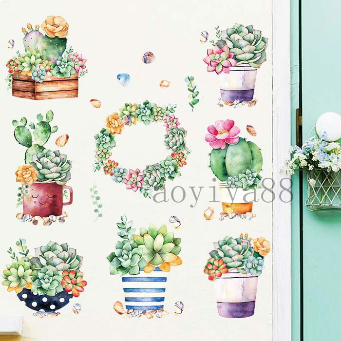 花盆栽 花輪 ウォールステッカー 剥がして貼る 壁ステッカー 壁紙 はがせる フレッシュ おしゃれ 室内..