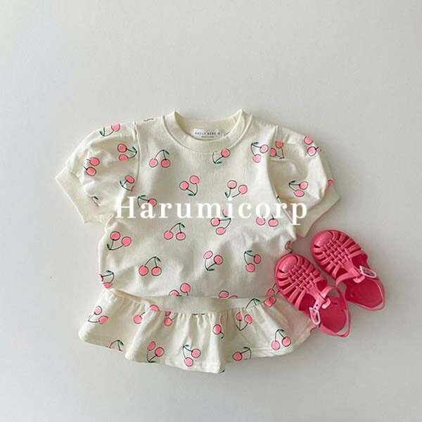 ベビー服 女の子 上下セット キッズ 子供服 tシャツ 半袖 スカート 新生児 おしゃれ 可愛い 韓国こども..