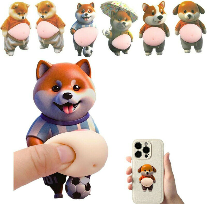 Rakuten - 6点セット デブ 犬 ぷにぷにシール 3組 3D柔らかいお腹 ぷくぷくシール かわいい 3D マシュマロ ふわふわ もちもち もっちりスクイーズ ステッカー シー ル帳 デコレーション 携帯電話飾り用 手帳用 日記帳用 手芸用品 ストレス解消おもちゃ