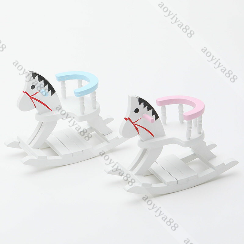 可愛い 木馬 1/12 ミニチュア dollhosue ミニ家具 木製 樺の木 ドール用 ドールハウス DIY飾り アクセサリー ベビー 人形