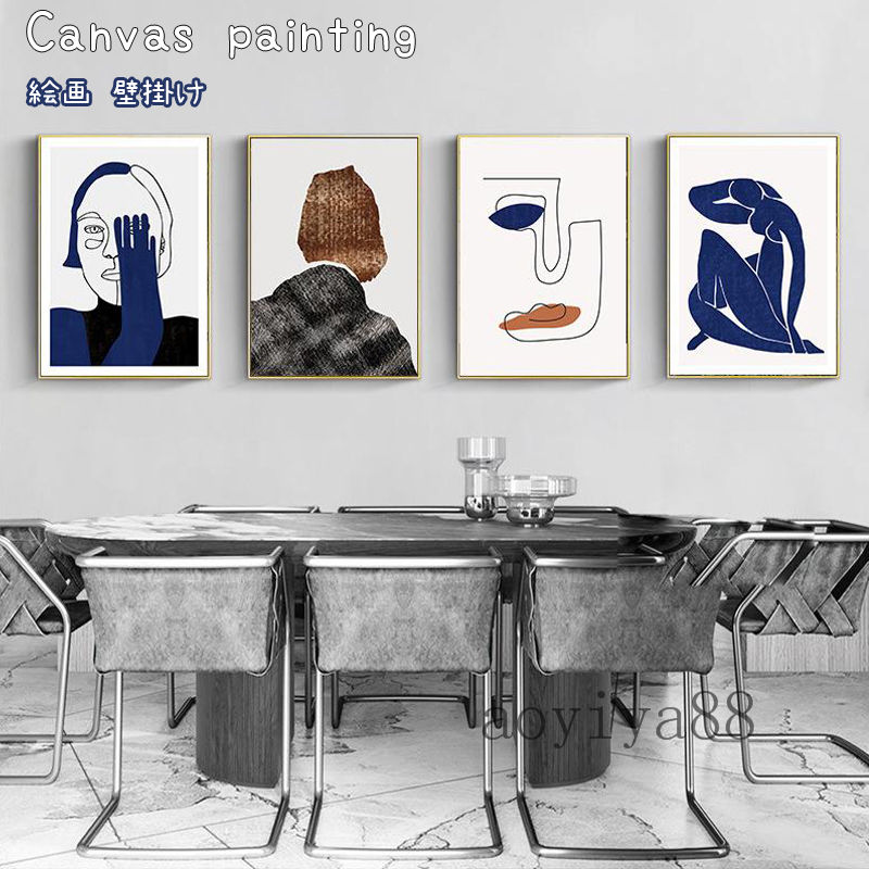 青系 北欧風 絵画 壁絵 パネル入り 壁掛け 抽象的 アート ホテル 部屋 飾り カンバス 壁装飾 モダン