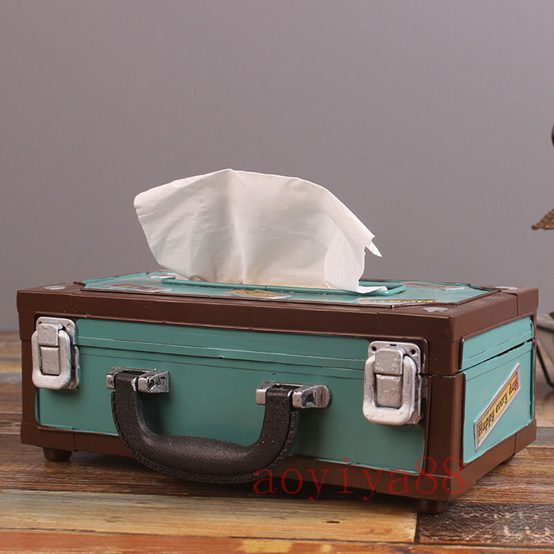 ティッシュケース ティッシュボックス レトロ トランク模型 モデル おしゃれ 復旧風 雑貨 装飾品 置き物 [2]