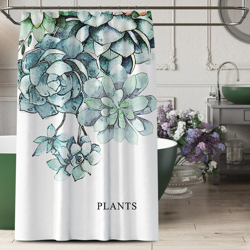 シャワーカーテン ユニットバス用 防カビ 防水 植物 おしゃれ 間仕切り リング付き 目隠し 透けない 間仕切りカーテン お風呂