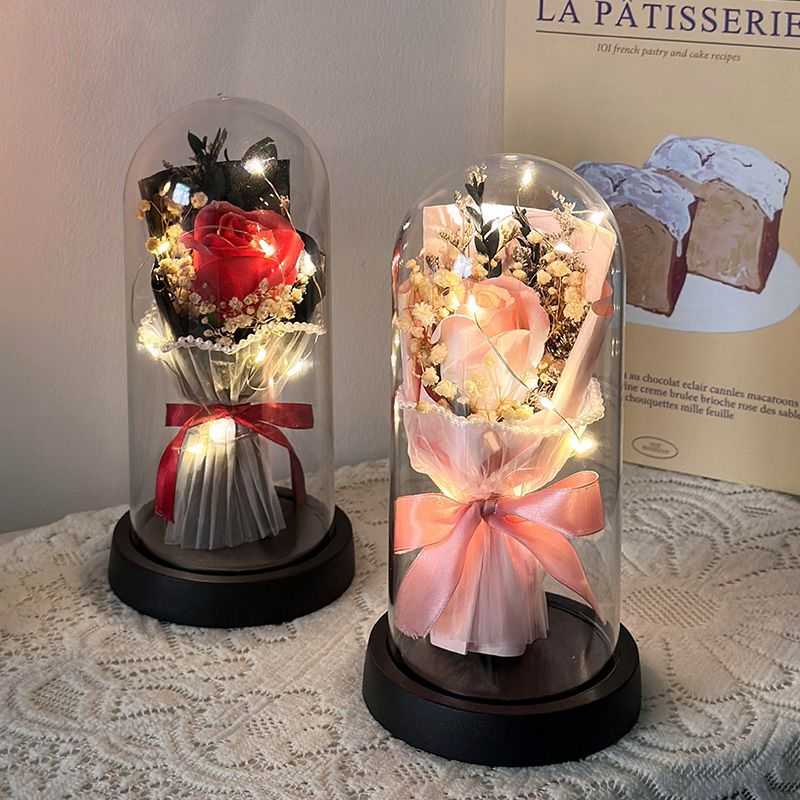 花模造花バイオニック誕生日プレゼント花灯クリスマスプレゼント花束永遠の命完成品は高級女子に感を与える