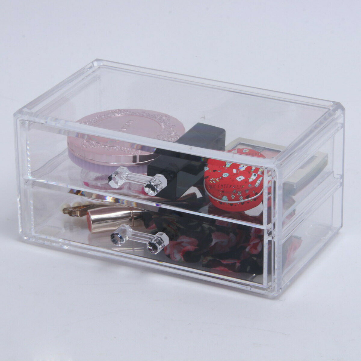 収納ケース コスメ収納 引き出し2段 小物入れ （ 幅19×奥行10×高さ9cm 収納 小物 小物収納 小物ケース ..