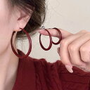 レトロな素圏アンコールレイの赤いイヤリングは贅沢で高級感のある大きな耳輪の女性が周囲の顔に合った誇張した耳飾りである(4)