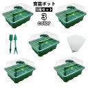 送料無料 育苗ポット 5箱セット 12穴 育苗箱 育苗トレイ 育苗ボックス 透明カバー 観察 排水穴 通気性 温度調整可 湿度調整可 苗箱 植物栽培 野菜栽培 ...