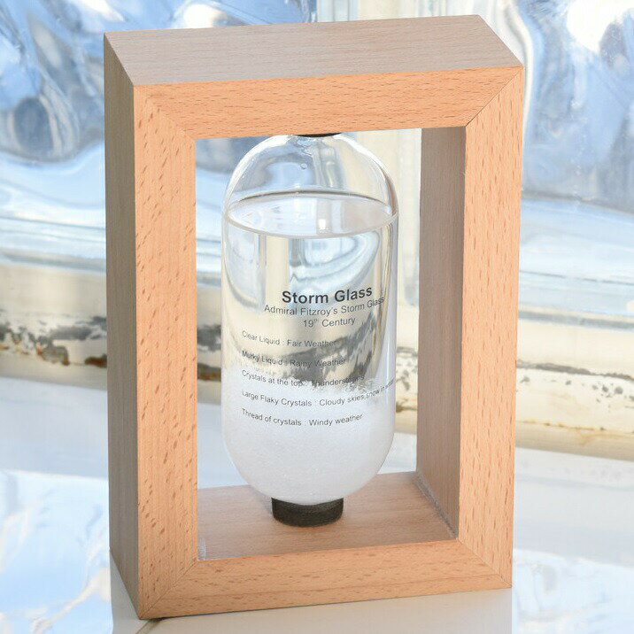 ストームグラス 気象予報計 天気予測 観賞用インテリア 温湿度 液体と結晶の変化 おしゃれ シンプル イ..