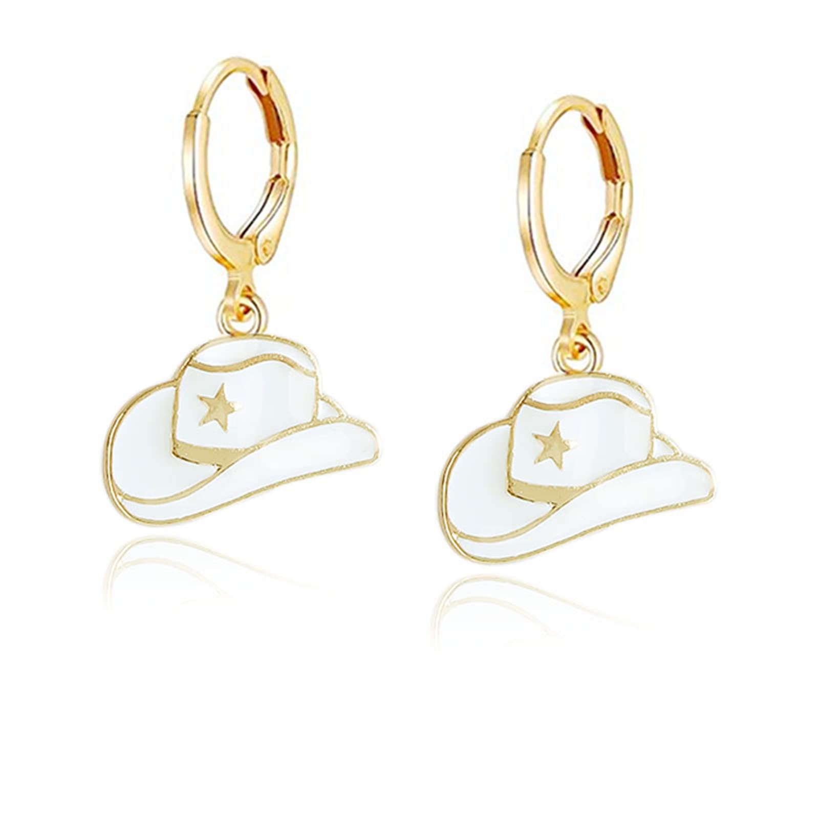 エナメル ウエスタン カウガール ブーツハット ダングルイヤリング レディース ガールズ ウエスタンカントリースタイル イヤリング ステートメントイヤリング, 亜鉛, 不明